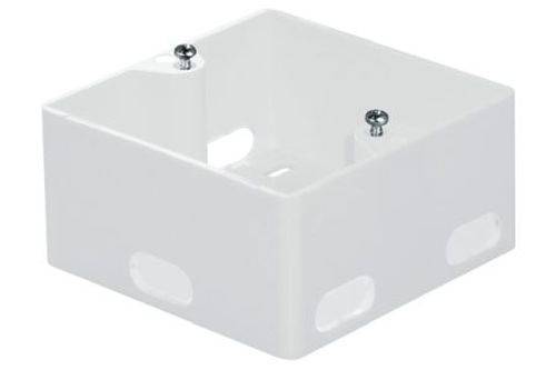 Aufputzgehäuse für Unterputz Datendosen, Ausbrüche zur Kabeleinführung, reinweiß RAL 9010