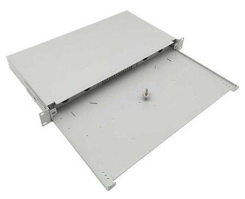 Tecline LWL Spleißbox, unbestückt, 19", ausziehbar, lichtgrau RAL 7035