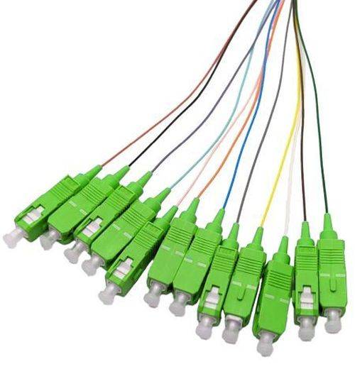 Tecline LWL Faserpigtails, OM5, farbig, SC/UPC, 2,0 m, 12 Stück