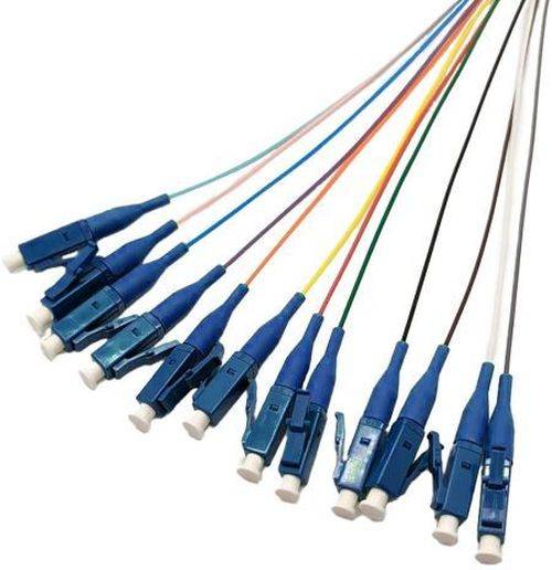 Tecline LWL Faserpigtails, OS2, farbig, LC/UPC, 2,0 m, 12 Stück