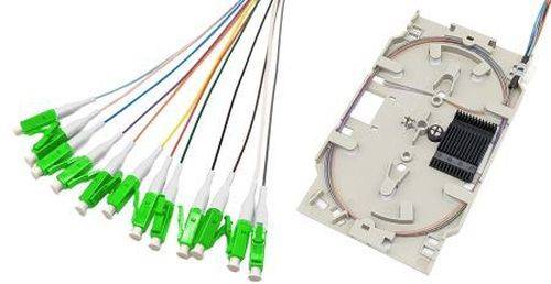 Tecline LWL Spleißkassette mit 12x Faserpigtail OM5, farbig, LC/UPC, 2,0 m, 12 Stück