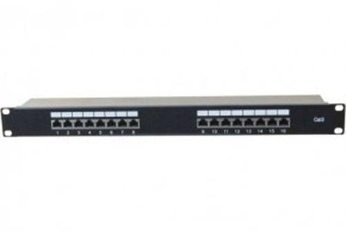 Patchfeld Cat. 6, STP, 19 Zoll, 1 HE, 16 Port, schwarz
