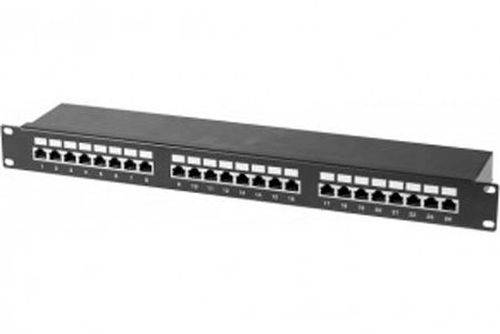 Patchfeld, Cat. 6, STP, 19 Zoll, 1HE, 24 Port, schwarz
