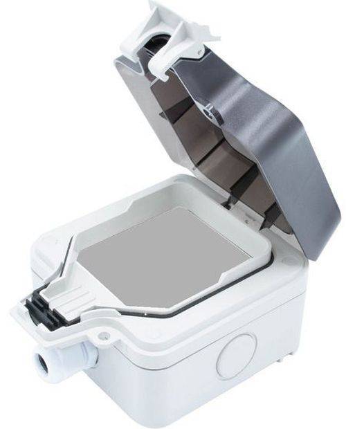 Aufputz Outdoor IP66 Gehäuse, 1-fach, lichtgrau RAL 7035