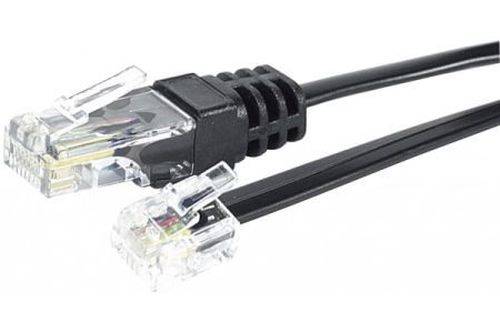 Telefonkabel, Belegung: 2/7  3/4  4/5  5/8, schwarz, 2,0 m