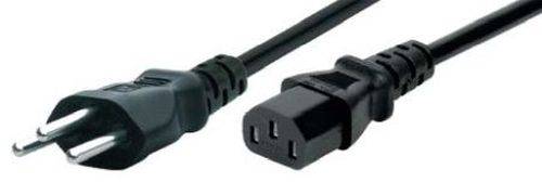 Netzanschlusskabel Schweiz, Stecker an Kaltgerätebuchse, schwarz, 1,8 m