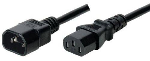 Kaltgeräte-Verlängerungskabel, Kaltgerätestecker C14 auf Kaltgerätekupplung C13, 0,90 m, schwarz