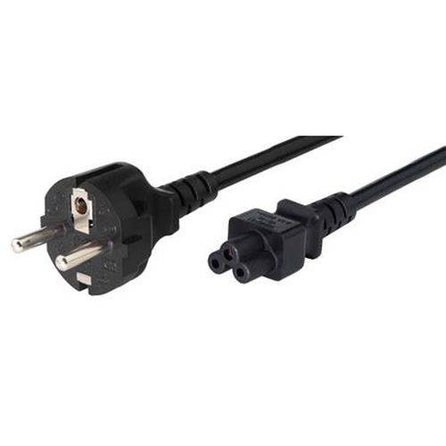 Netzanschlusskabel, Schutzkontaktstecker gerade an 3pol Buchse C5, schwarz, 1,8 m
