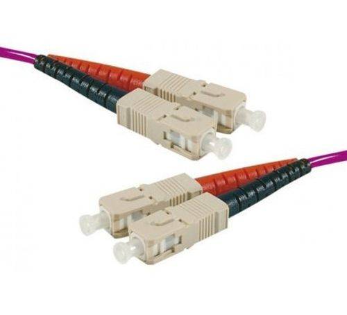 LWL Patchkabel, 50/125 µm, OM4-Faser, SC Duplex Stecker/Stecker, erikaviolett, 25,0 m