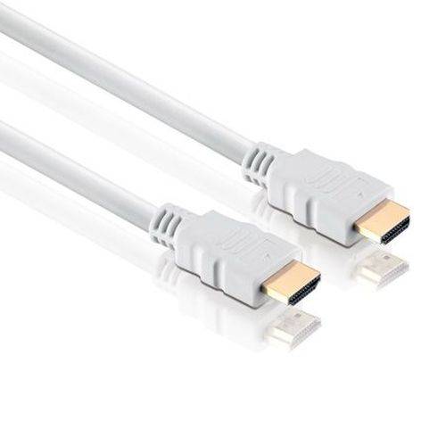 High Speed HDMI Kabel mit Ethernet, vergoldet, HDMI St. A / HDMI St. A, weiß, 2,0 m
