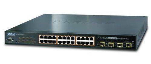 Planet Gigabit Switch WGSW-2404HP4 24 Port mit 4x SFP Slots, PoE+, 19 Zoll