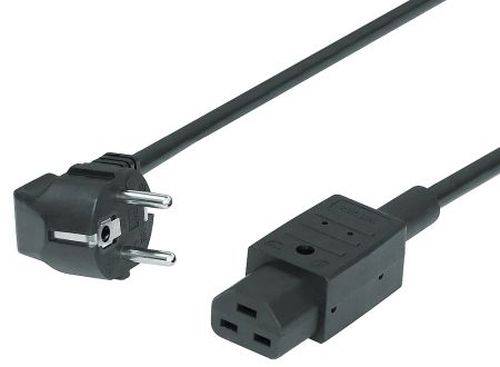 Bachmann Heißgeräte-Netzanschlusskabel, Schutzkontakt-Stecker an C21 Buchse, 3,0 m, schwarz