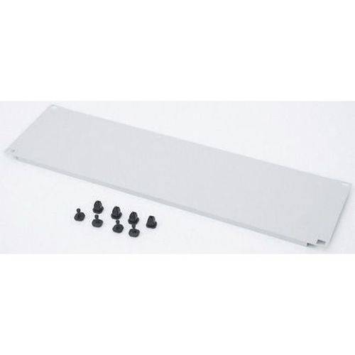 Triton 19" Blindplatte, steckbar, 3 HE, Stahlblech, hellgrau RAL 7035, mit Kunststoffstöpsel