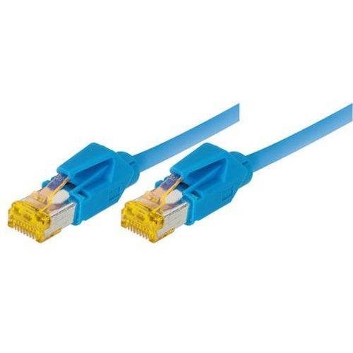 Tecline Patchkabel Cat. 6A (ISO/IEC), S/FTP (PiMF), halogenfrei, mit Rastnasenschutz, blau, 10,0 m