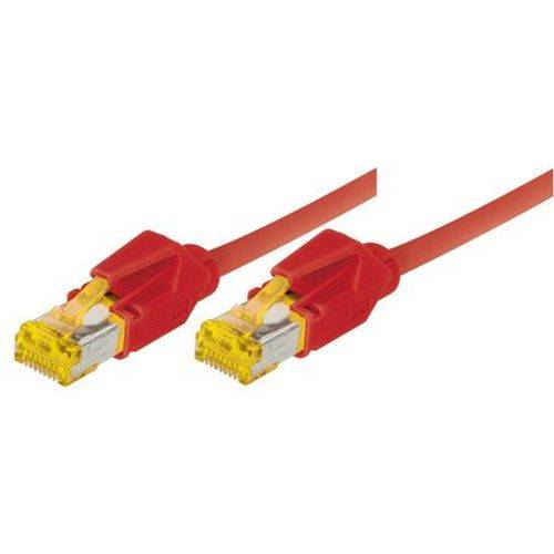 Tecline Patchkabel Cat. 6A (ISO/IEC), S/FTP, halogenfrei, mit Rastnasenschutz, rot, 0,3 m
