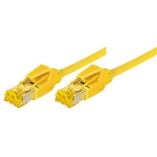 Tecline Patchkabel Cat. 6A (ISO/IEC), S/FTP, halogenfrei, mit Rastnasenschutz, gelb, 2,0 m