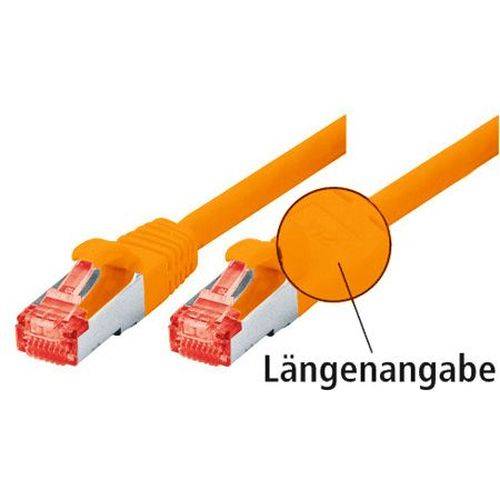 Dexlan Patchkabel Cat. 6, S/FTP (PiMF), halogenfrei, mit Rastnasenschutz, orange, 25,0 m