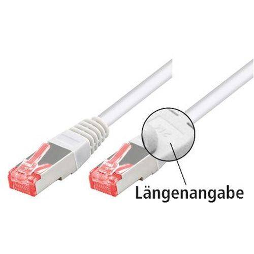 Dexlan Patchkabel Cat. 6, S/FTP (PiMF), halogenfrei, mit Rastnasenschutz, weiß, 10,0 m