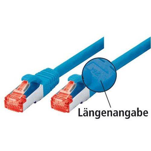 Dexlan Patchkabel Cat. 6, S/FTP (PiMF), halogenfrei, mit Rastnasenschutz, blau, 1,5 m