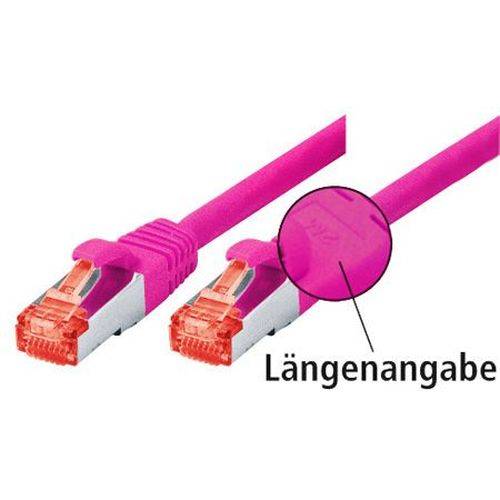 Dexlan Patchkabel Cat. 6, S/FTP (PiMF), halogenfrei, mit Rastnasenschutz, magenta, 1,5 m