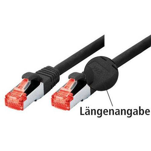 Dexlan Patchkabel Cat. 6, S/FTP (PiMF), halogenfrei, mit Rastnasenschutz, schwarz, 1,5 m