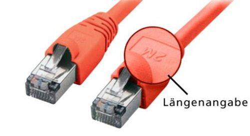 Tecline Patchkabel Cat. 5e, SF/UTP, mit Rastnasenschutz, rot, 0,5 m