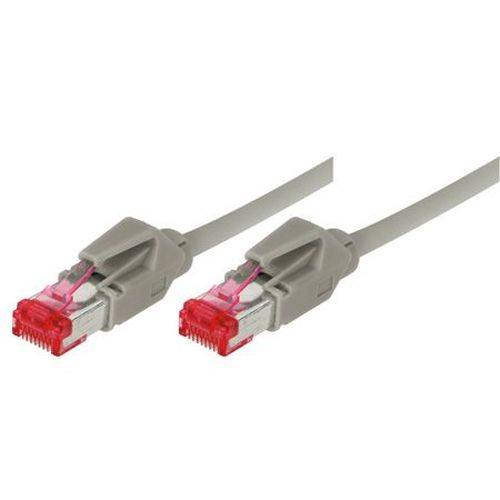 Tecline Patchkabel Cat. 6 (EIA/TIA), S/FTP, halogenfrei, mit Rastnasenschutz, grau, 10,0 m
