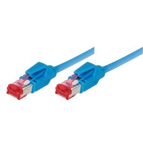 Tecline Patchkabel Cat. 6 (EIA/TIA), S/FTP, halogenfrei, mit Rastnasenschutz, blau, 0,5 m