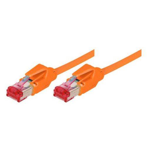 Tecline Patchkabel Cat. 6 (EIA/TIA), S/FTP, halogenfrei, mit Rastnasenschutz, orange, 2,0 m