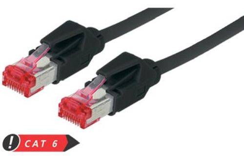 Tecline Patchkabel Cat. 6 (EIA/TIA), S/FTP, halogenfrei, mit Rastnasenschutz, schwarz, 1,5 m