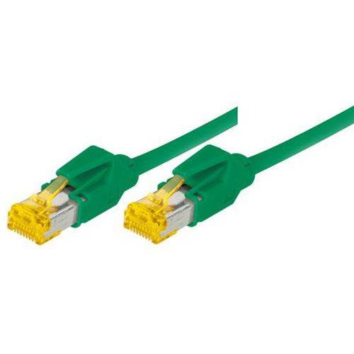 Tecline Patchkabel Cat. 6A (ISO/IEC), S/FTP, halogenfrei, mit Rastnasenschutz, grün, 35,0 m