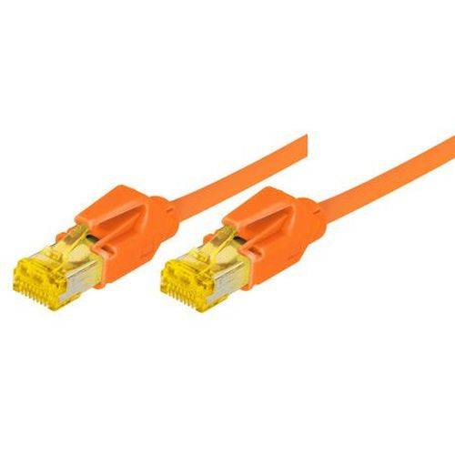 Tecline Patchkabel Cat. 6A (ISO/IEC), S/FTP, halogenfrei, mit Rastnasenschutz, orange, 1,5 m