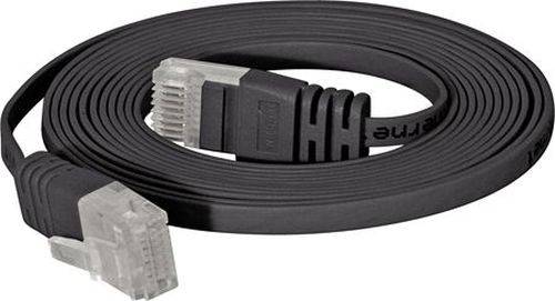 High Quality Flachband Patchkabel Cat. 6, U/UTP, schwarz, 5,0 m