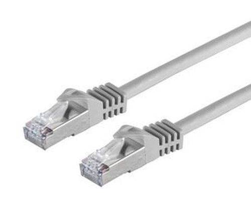 Patchkabel Cat. 6A Class EA mit Cat. 7 Rohkabel, S/FTP (PiMF), halogenfrei, mit Rastnasenschutz, gra