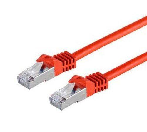 Patchkabel Cat. 6A Class EA mit Cat. 7 Rohkabel, S/FTP (PiMF), halogenfrei, mit Rastnasenschutz, rot