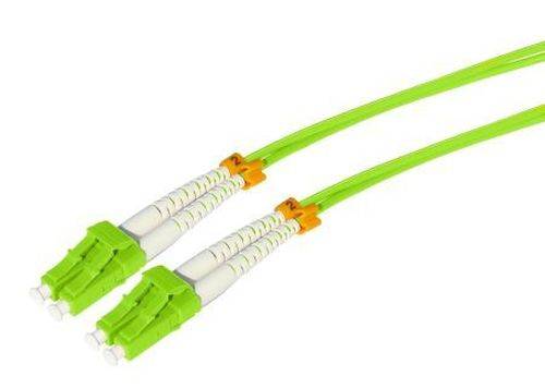 Tecline LWL Patchkabel HD, 50/125 µm, Multimode, OM5-Faser, LC Duplex Stecker/Stecker, limettengrün,