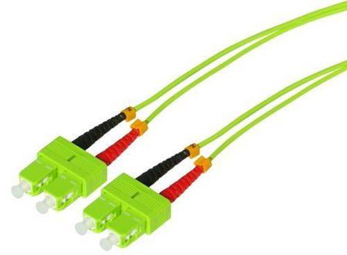 Tecline LWL Patchkabel HD, 50/125 µm, Multimode, OM5-Faser, SC Duplex Stecker/Stecker, limettengrün,