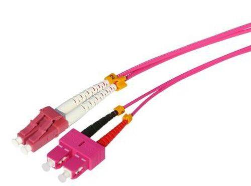 Tecline LWL Patchkabel HD, 50/125 µm, Multimode, OM4-Faser, LC Duplex Stecker / SC Duplex Stecker, e