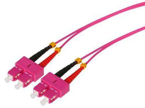 Tecline LWL Patchkabel HD, 50/125 µm, Multimode, OM4-Faser, SC Duplex Stecker/Stecker, erikaviolett,