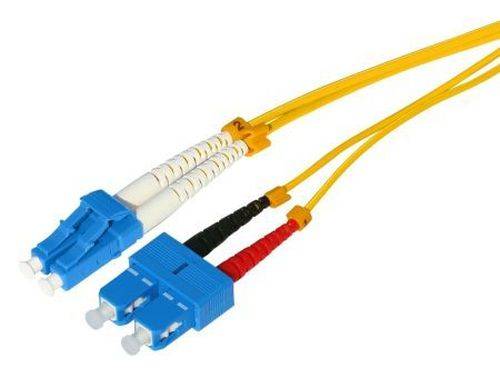 Tecline LWL Patchkabel HD, 9/125 µm, Singlemode, OS2-Faser, LC Duplex Stecker / SC Duplex Stecker, g