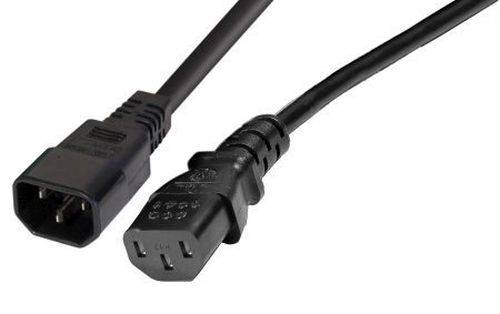 Kaltgeräte-Verlängerungskabel, Kaltgerätestecker auf Kaltgerätekupplung, 0,6 m, schwarz