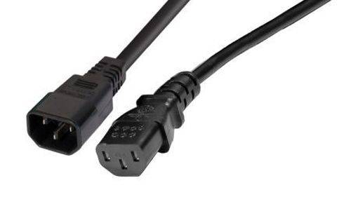 Kaltgerätekabel, Kaltgerätestecker C14 auf Kaltgerätekupplung C13, schwarz, 1,0 m