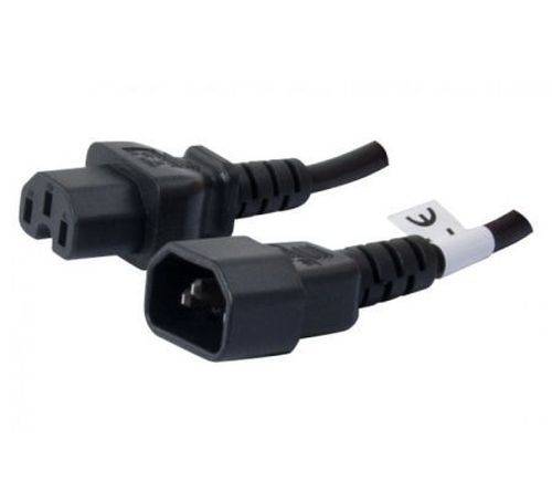 Kaltgeräte Warmgeräte Verbindungskabel, C14 Stecker / C15 Buchse, 3,0 m, schwarz