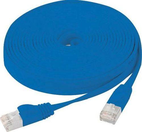 Flachband Patchkabel Cat. 6, U/FTP, mit Rastnasenschutz, blau, 3,0 m