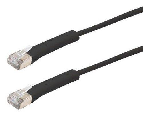 RJ45 Patchkabel, Cat. 6A, F/FTP, abwinkelbar, halogenfrei, schwarz, 0,3 m