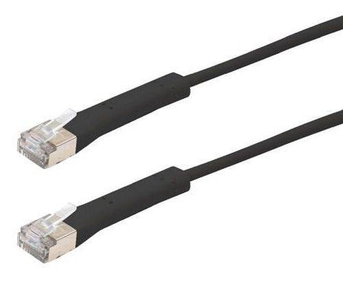 RJ45 Patchkabel, Cat. 6A, F/FTP, abwinkelbar, halogenfrei, schwarz, 2,0 m