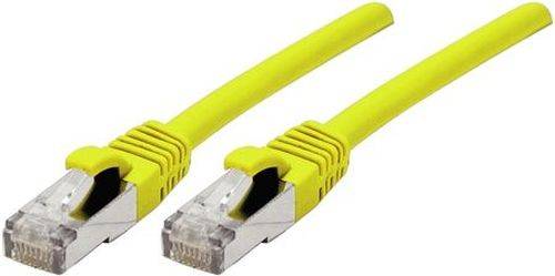 Patchkabel Cat. 6A, S/FTP (PiMF), halogenfrei, mit Rastnasenschutz, gelb, 1,5 m