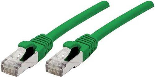 Patchkabel Cat. 6A, S/FTP (PiMF), halogenfrei, mit Rastnasenschutz, grün, 1,0 m