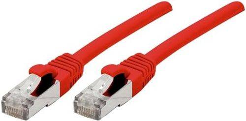Patchkabel Cat. 6A, S/FTP (PiMF), halogenfrei, mit Rastnasenschutz, rot, 1,5 m