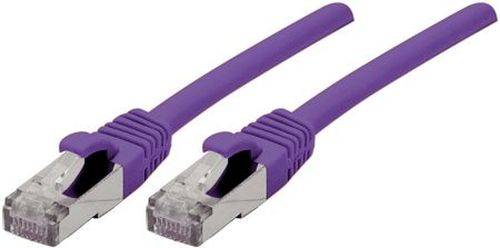Patchkabel Cat. 6A, S/FTP (PiMF), halogenfrei, mit Rastnasenschutz, violett, 0,3 m